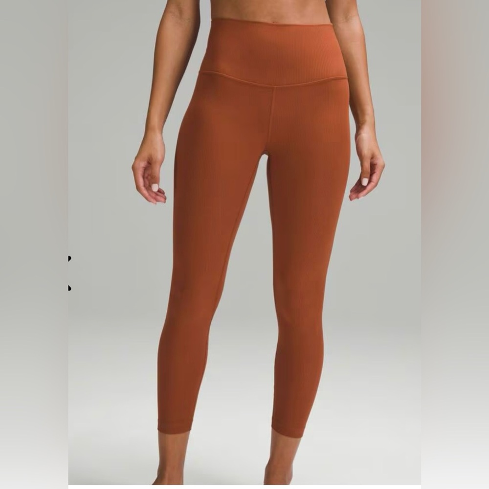 Lululemon Align Ribbed Orange Rust Leggings High-Waist Performance Fit